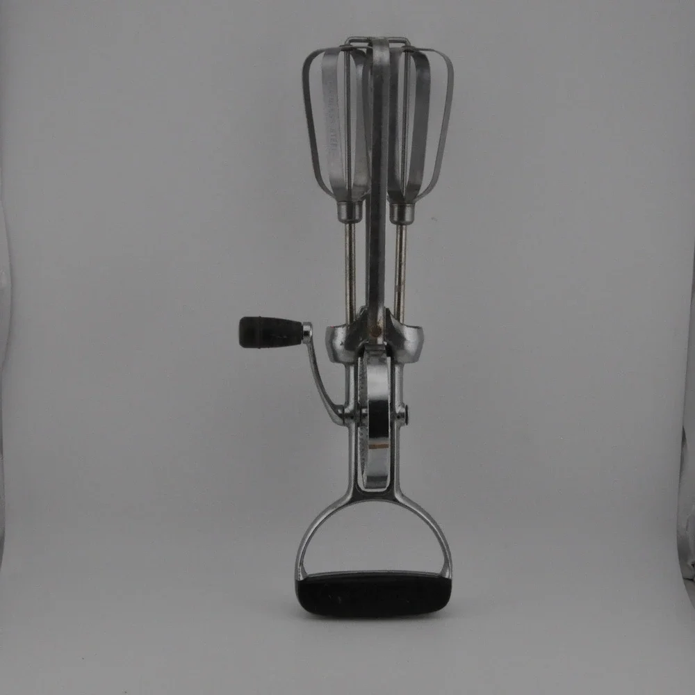 Flint Hand Crank Egg Beater Vintage Manual‎ Rotary Stainless Steel